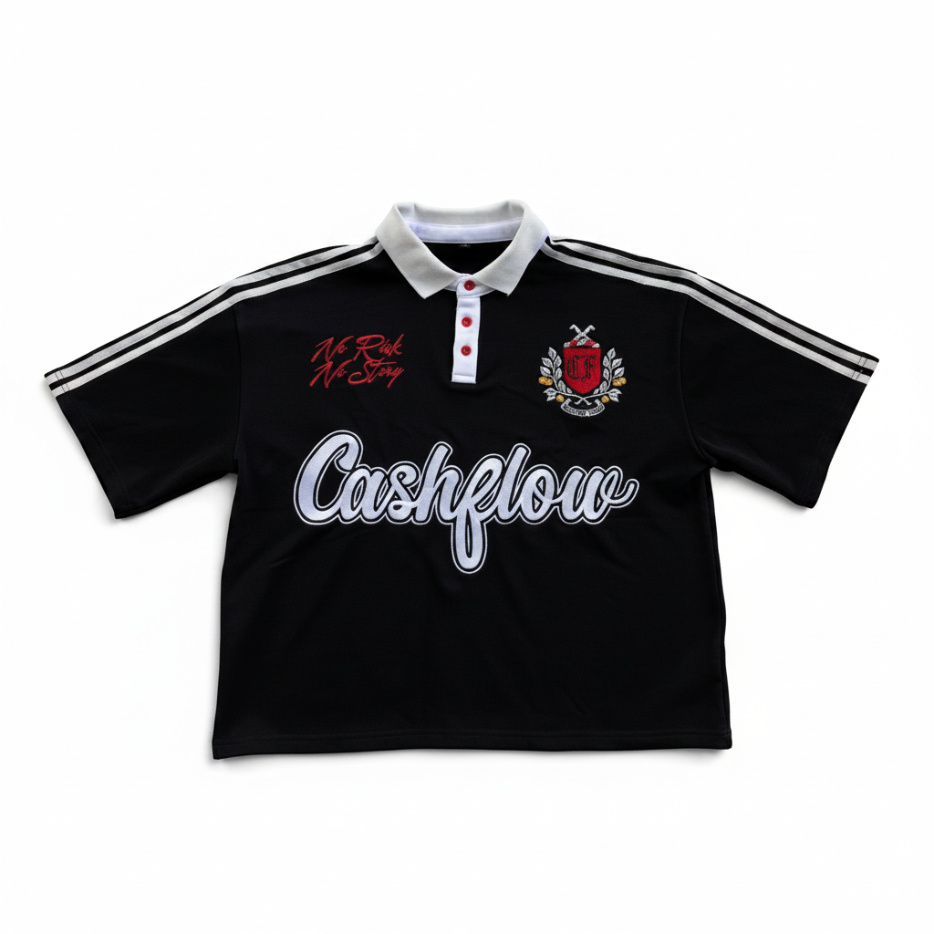 Cashflow Archive Playground Polo black on white background